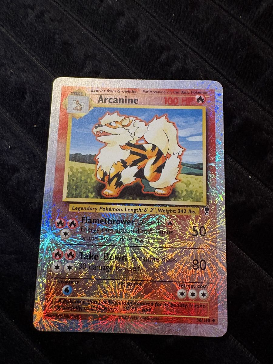 Arcanine Legendary Reverse Holo 2002 Pokemon card
