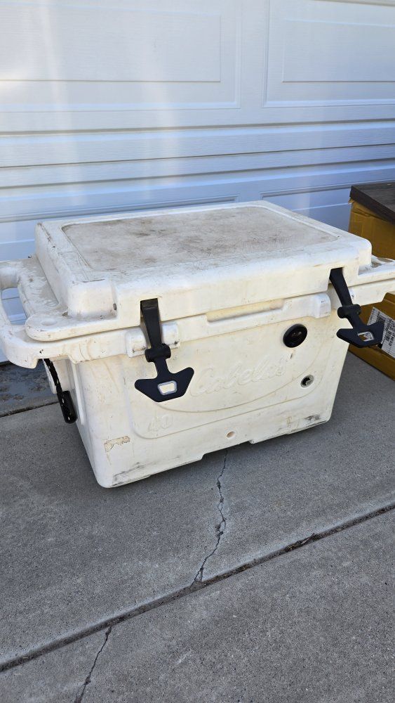 Cabela's 40QT White Rotomolded Cooler with Rubber Latches