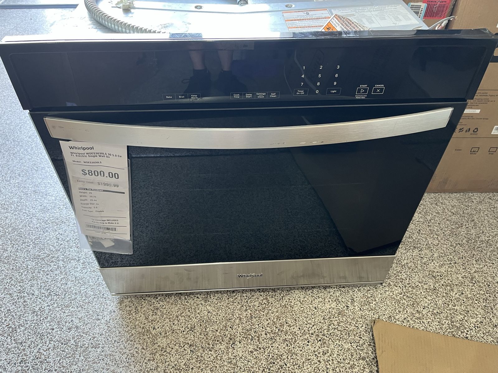 Whirlpool WOES3030LS 30" 5.0 Cu. Ft. Electric Single Wall Oven Stainless Steel