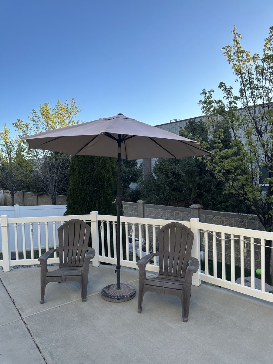 Umbrella & Two Chairs