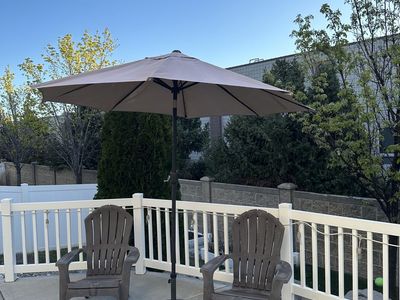 Umbrella & Two Chairs