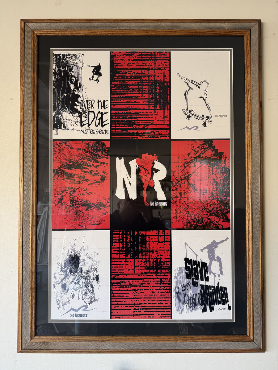 0ver The Edge No Regrets skateboard poster