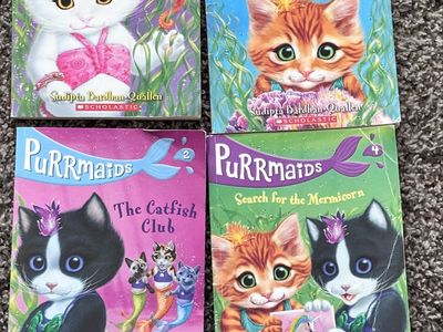 PurrMaids Kids Chapter Books Set by Sudipta Bardhan-Quallen (4 Books for $12)Scholastic Mermaid Cats