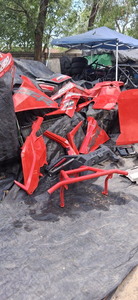 Polaris RZR 900 Red Plastic Body Panels & Roll Cage - Used Parts