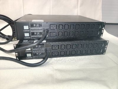 2 Tripp Lite Metered PDU, 30A, 18 Outlets (16 C13 & 2 C19), 208/230V, L6-30P, 12 ft. Cord, 2U Rack-Mount