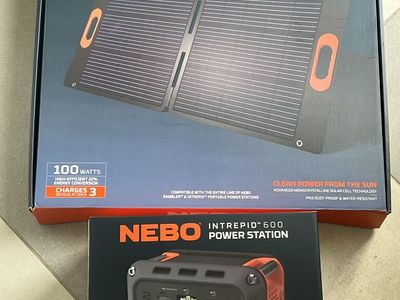 Nebo Reliance 100W Solar Panel & Intrepid 600 Power Station Combo