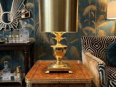 Vintage Polished Solid Brass Pineapple Lamp