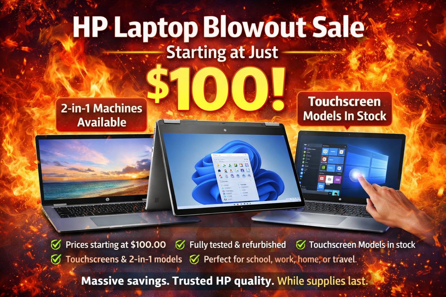 HP Laptop Blowout Sale – Starting at Just $100!