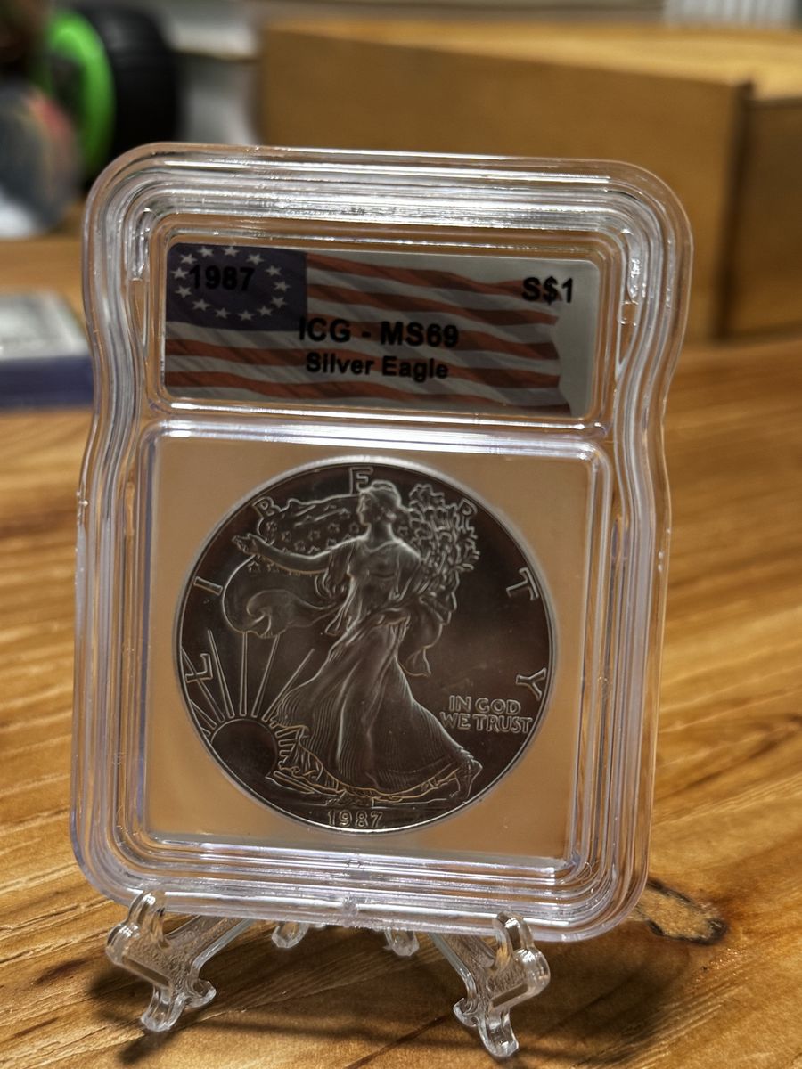1987 ICG MS69 American Silver Eagle $1 Dollar Coin - 1 oz Fine Silver