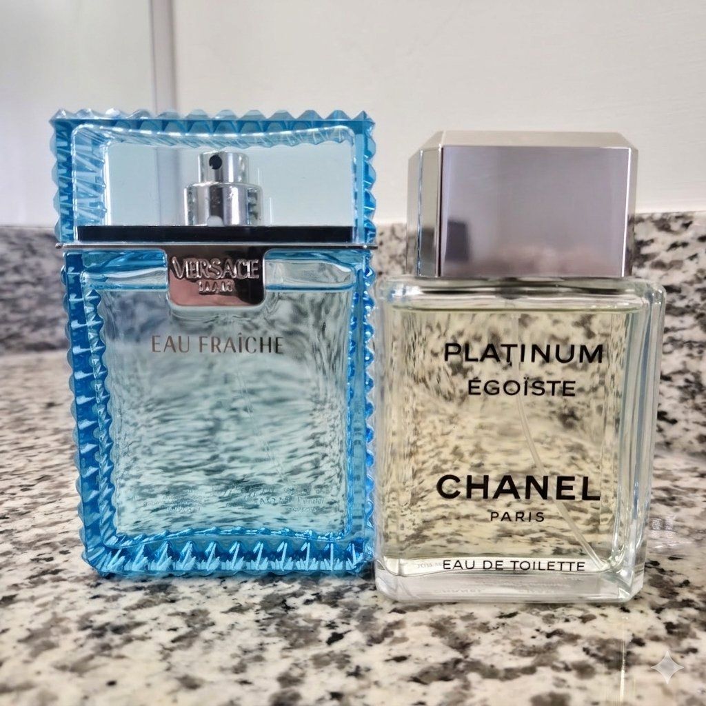 Chanel Platinum Égoïste and Versace Man Eau Fraîch
