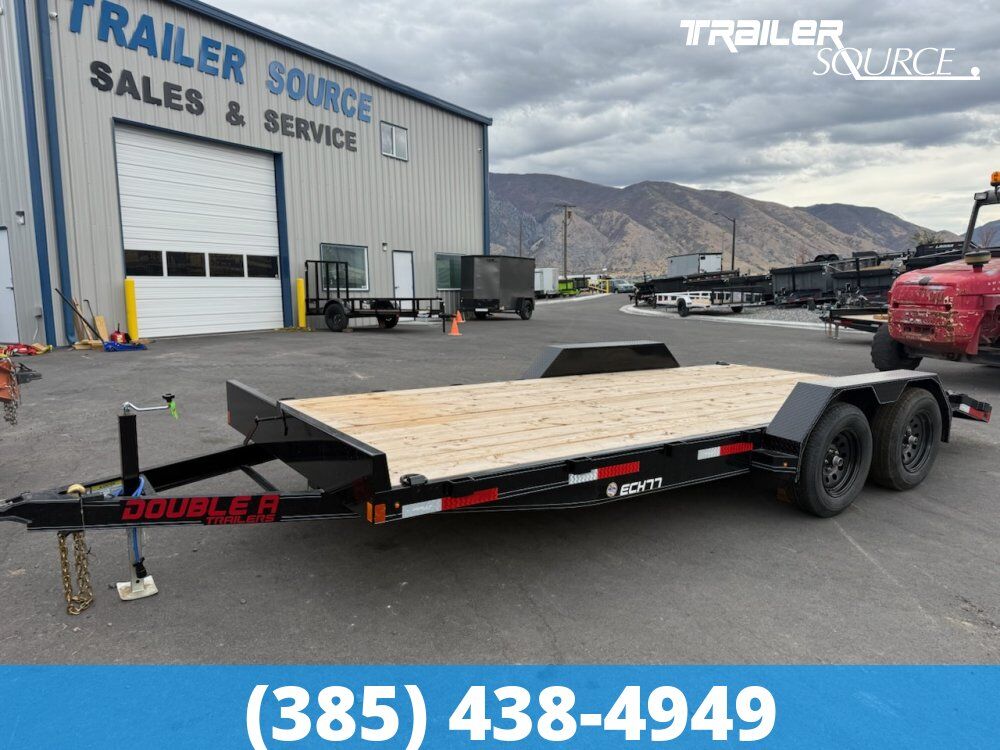 7x18 Double A Excel Series ECH Flatbed Car Hauler Trailer - 7.7K GVWR Dovetail