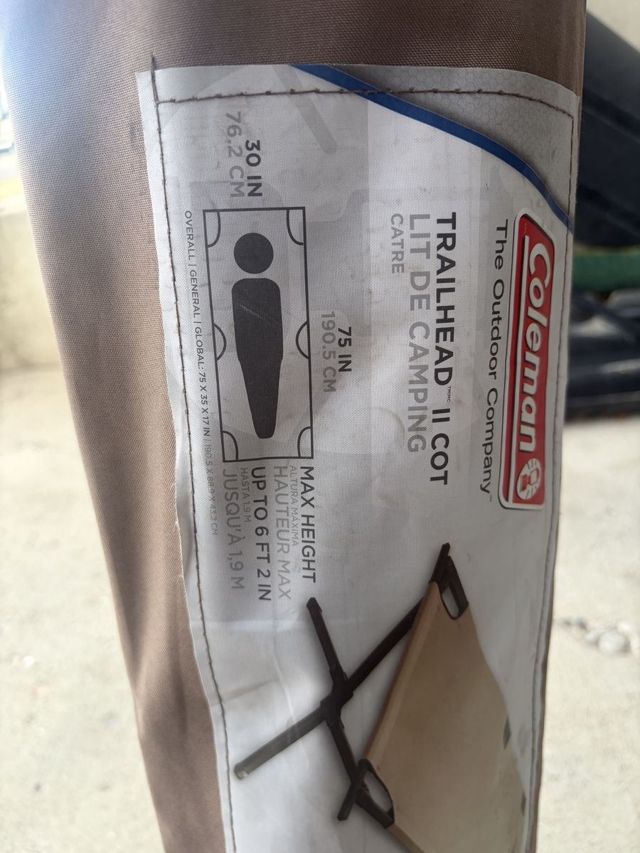 Coleman camping cot