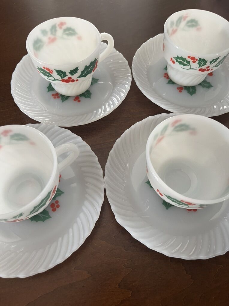 Vintage MCM Mid Century Christmas Cups Dishes