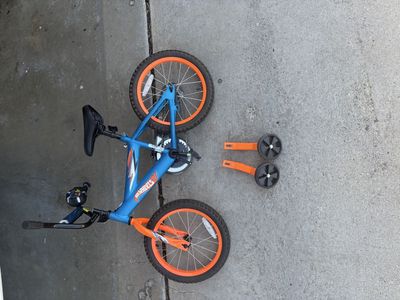 Hot Wheels Kids' Bike Blue/Orange 16" Wheels with Training Wheels