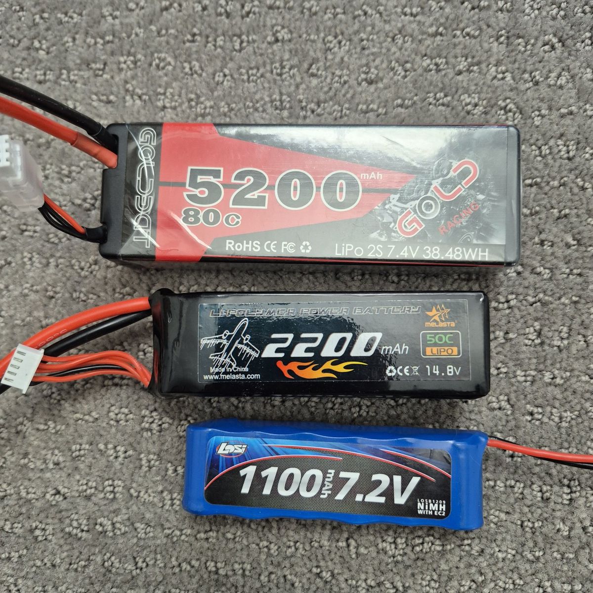 RC Batteries, 2 lipo, 1 NIMH