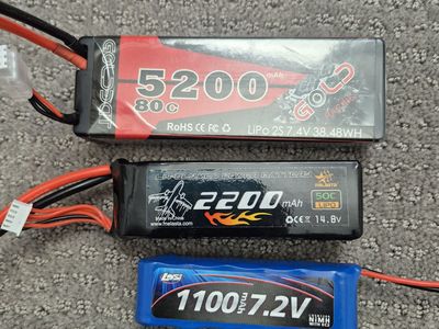 RC Batteries, 2 lipo, 1 NIMH
