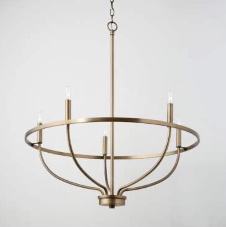 Greyson 5-Light Chandelier by Homeplace (Capital Lighting) - Modern Farmhouse Brass