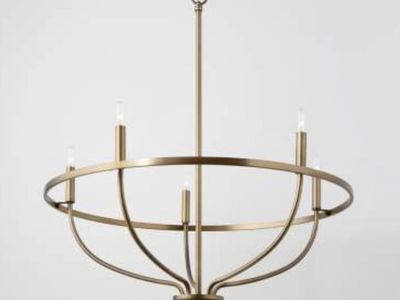 Greyson 5-Light Chandelier by Homeplace (Capital Lighting) - Modern Farmhouse Brass