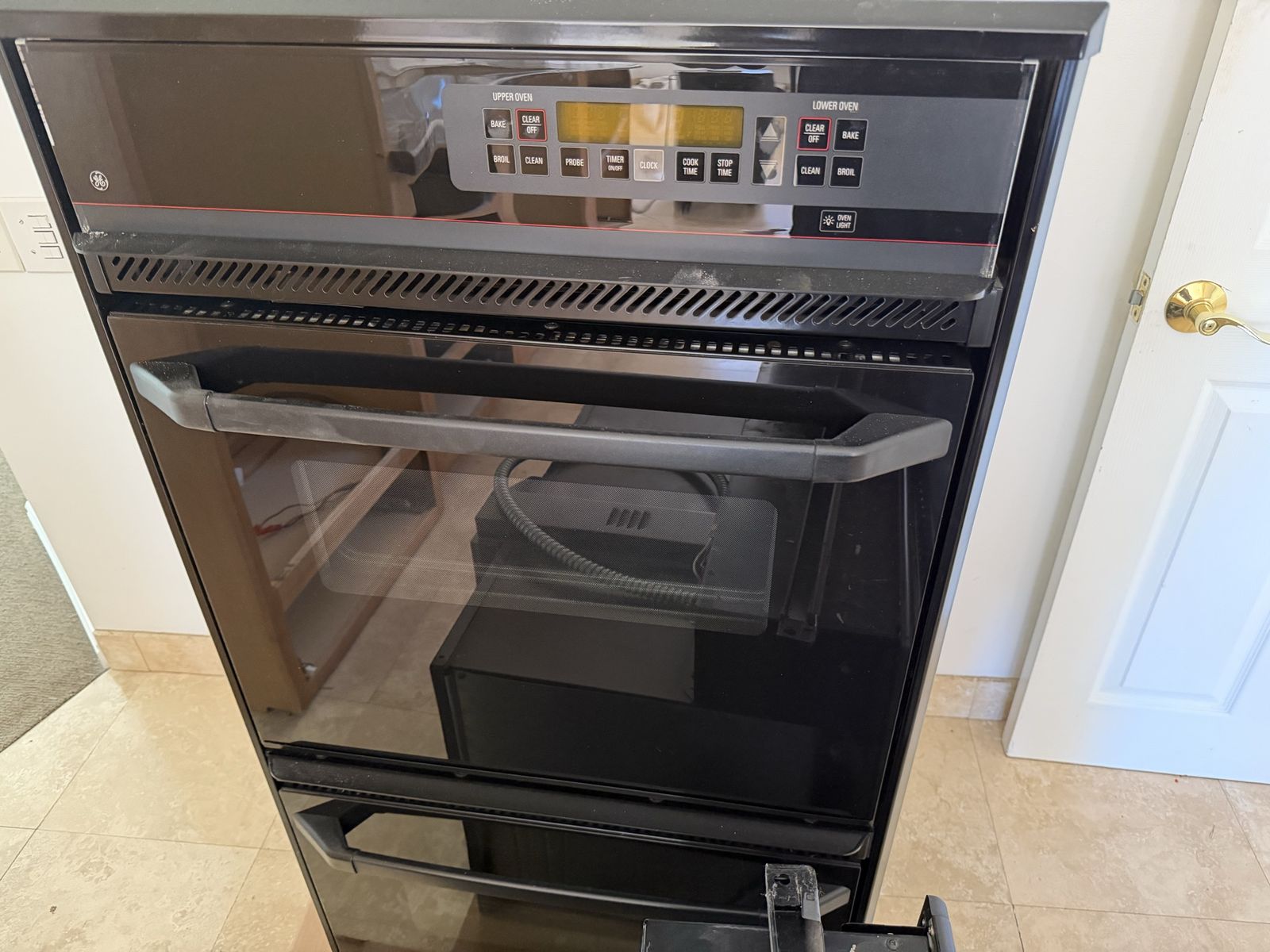 GE Profile Black Electric Double Wall Oven - Tested & Working