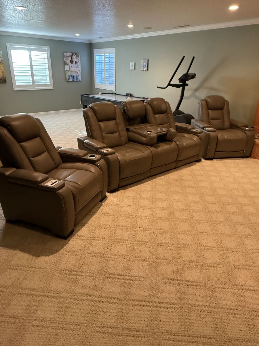 Moving Sale - Like New Leather Movie Theater Seating