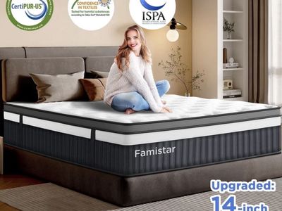 (New in box) 14” Queen size hybrid mattress-medium