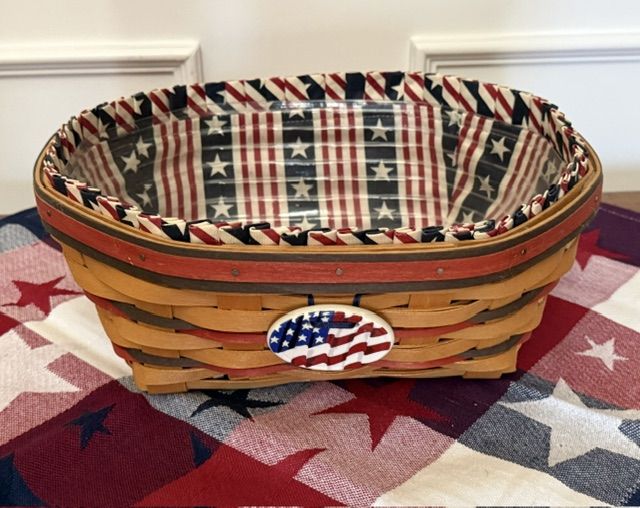1999 Longaberger Patriotic 4th of July Basket with Liner and Insert