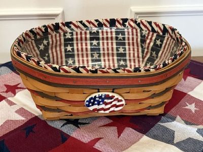 1999 Longaberger Patriotic 4th of July Basket with Liner and Insert