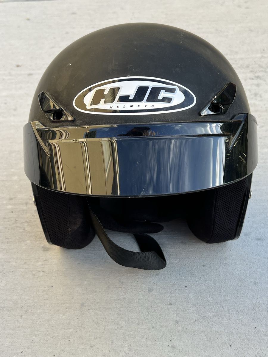 HJC Open Face Motorcycle Helmet Black with Visor - Woman’s M