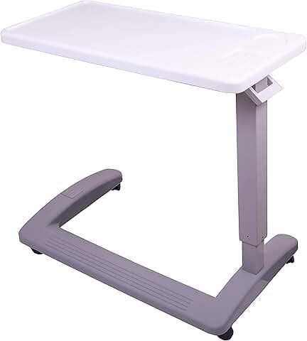 Carex Rolling Overbed Table, Adjustable with wheels