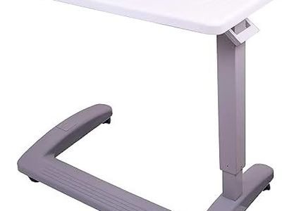 Carex Rolling Overbed Table, Adjustable with wheels