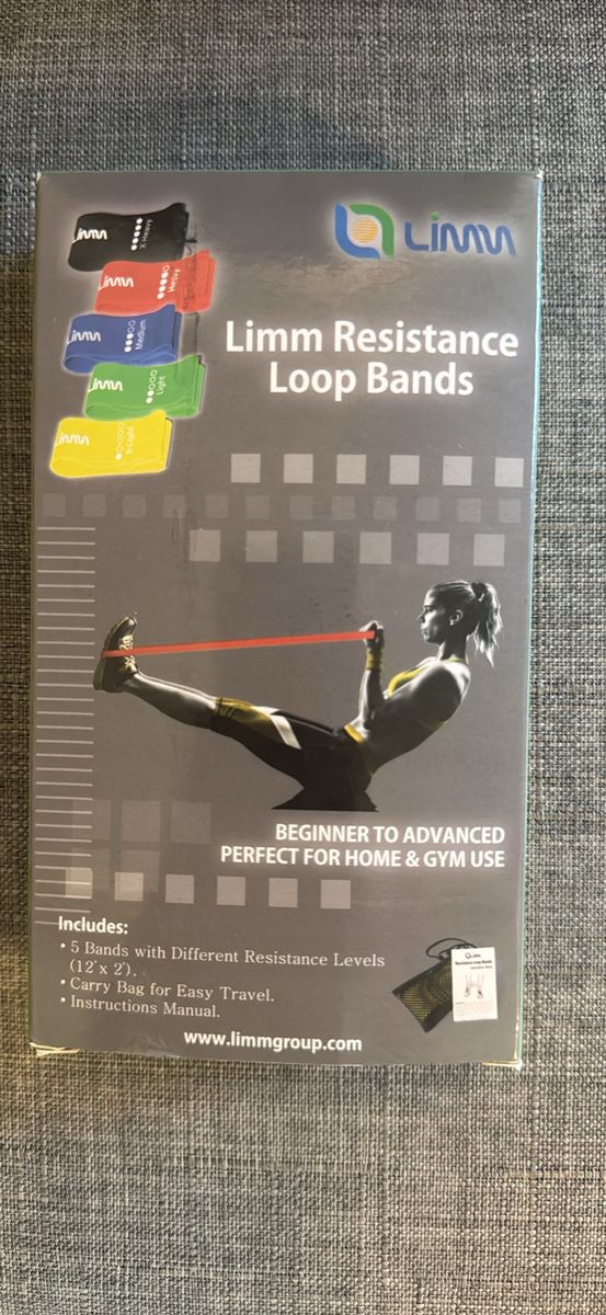 Limm Resistance Loop Bands Set - 5 Bands for Home & Gym Use, Beginner to Advanced Training