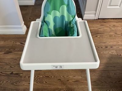 Ikea High Chair with Tray, Cushion, and Mat