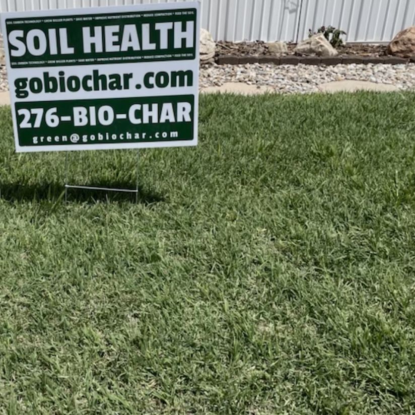 New Sod – Improve the soil before grass goes down with biochar soil carbon. Save water, save money!