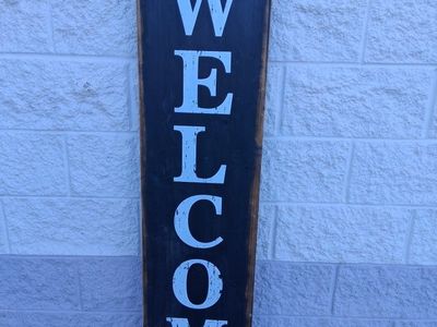 Hobby Lobby Welcome Sign 13x59.8in Black Home Decor Porch Leaner