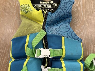 Hyperlite Child Life Jacket USCG Approved 33-55 lbs Blue Green
