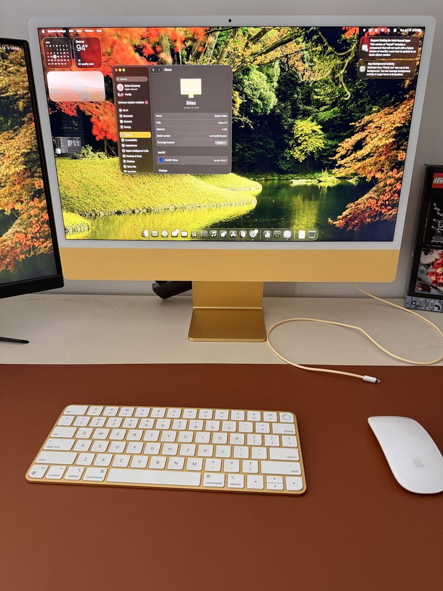 Apple iMac 24-inch M1 256GB SSD, 8GB RAM, Yellow, Matching Keyboard & Mouse, Excellent Condition