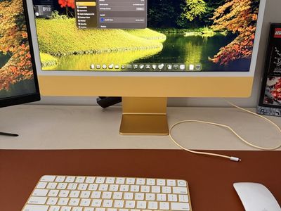 Apple iMac 24-inch M1 256GB SSD, 8GB RAM, Yellow, Matching Keyboard & Mouse, Excellent Condition