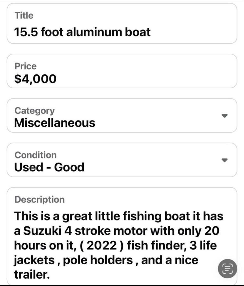 15.5 foot aluminum fishing boat