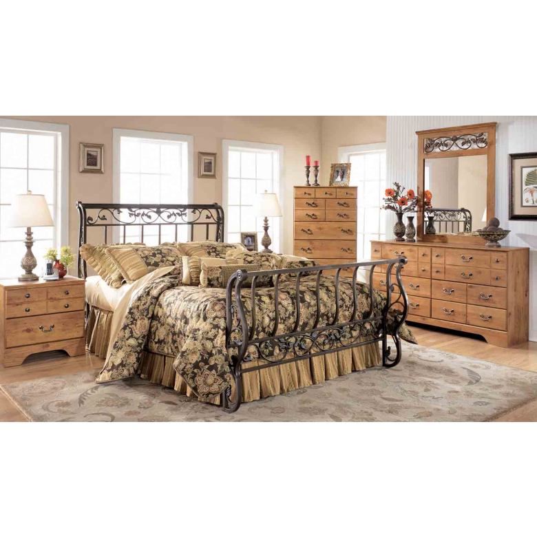 Queen Size Metal Bed Frame, Bronze Sleigh Style by Emma Mason