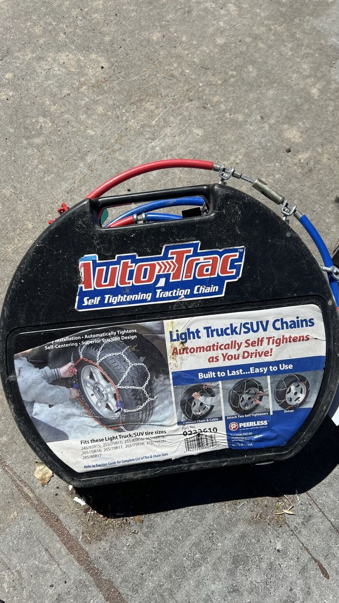 SUV / small truck tire chains free until 8 pm 6/12
