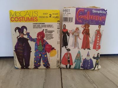 McCall's & Simplicity Kids Costume Sewing Patterns - Clown, Angel, Devil, Witch, Wizard, jester, angel, pirate, ninja