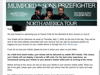 Two Mumford and Sons tickets