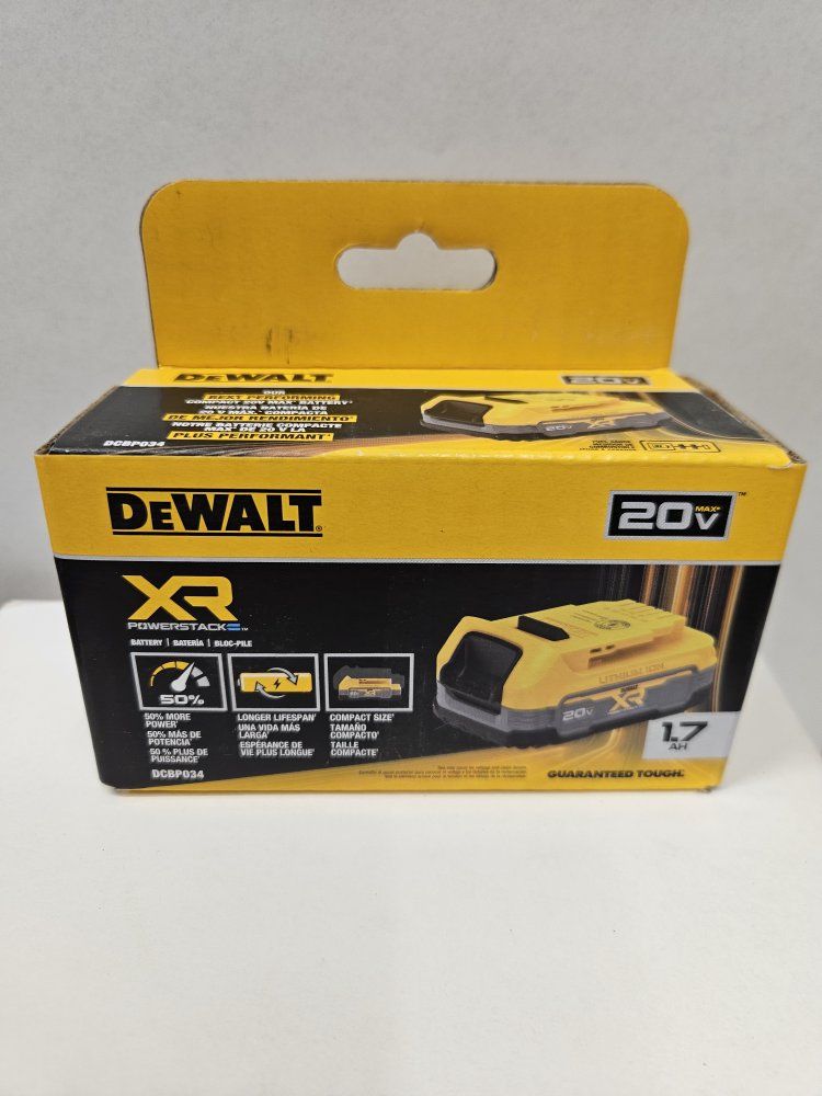 DEWALT DCBP034 20V MAX XR POWERSTACK Compact Battery 1.7Ah New