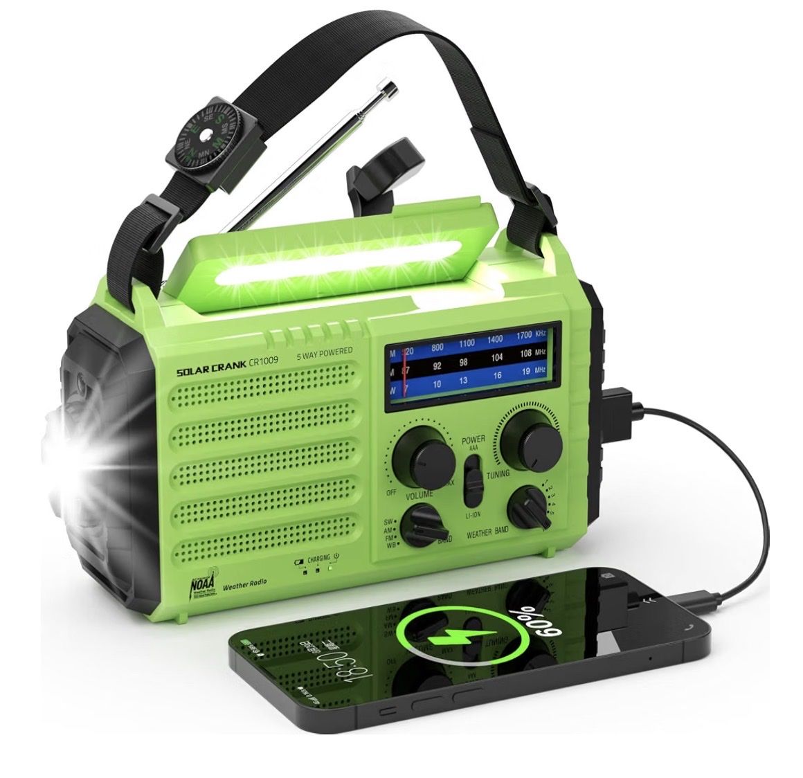 Emergency Weather Radio with NOAA Alert, Portable Solar Hand Crank AM/FM