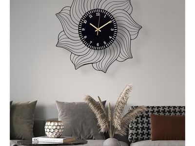 modern flower wall clock 22” silent