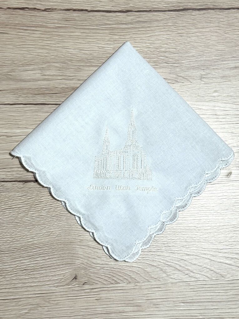 Lindon Temple embroidered handkerchiefs