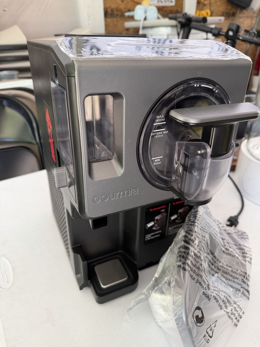 Gourmia GSI180 Automatic Ice Cream Maker 1.6 Quart Gray - New