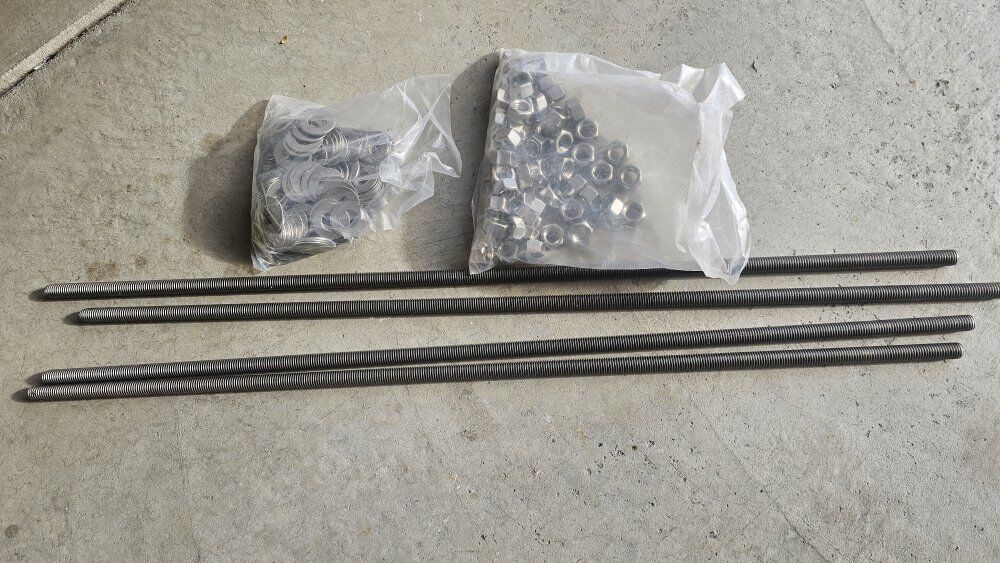 All thread, nuts, washers