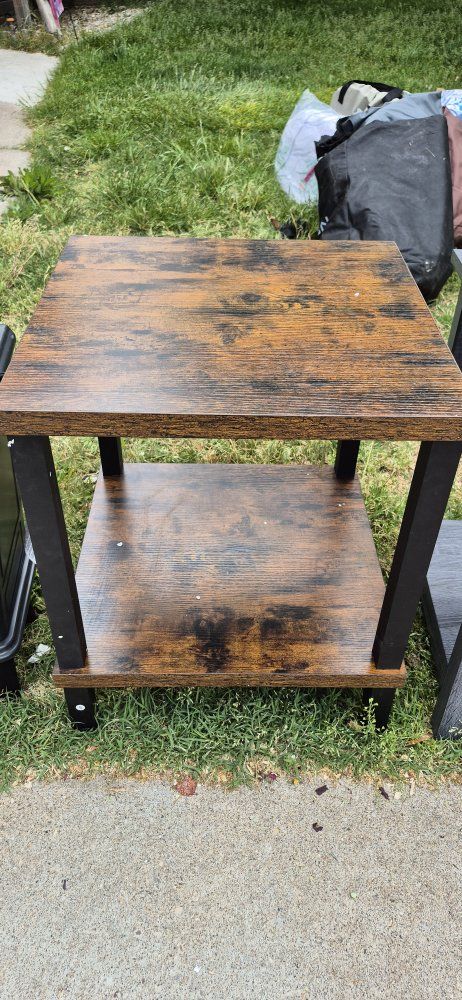 Rustic Industrial 2-Tier End Table