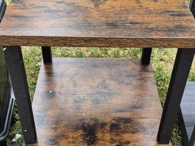 Rustic Industrial 2-Tier End Table